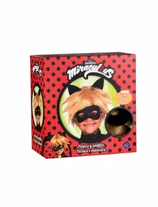 Mirakuløs marihøne og katt Noir barneparykk og maske