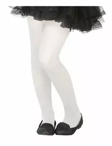 White opaque tights for children
