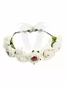 Hvit blomsterkrone 17 cm