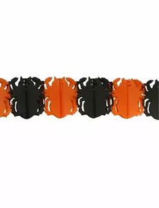 Oransje og svart Halloween-edderkopppapirgirlander 3m