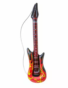 Oppblåsbar flammende rockgitar 105 cm