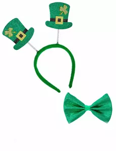 Pannebånd og sløyfesett til voksne, St. Patricks dag