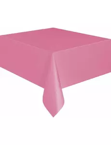 Pink rectangular plastic tablecloth