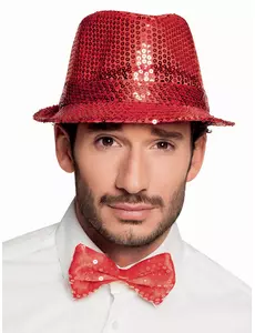 Adult red sequin bow tie