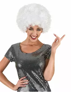 Voksen komfort hvit afroparykk