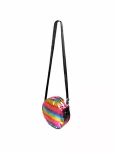 Regnbueholografisk rund crossbody-veske