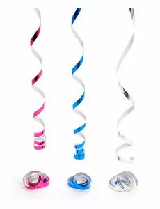 3 assorterte metalliske disco-fargede streamers