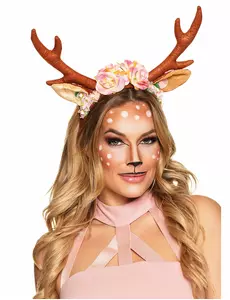Hjortepannebånd med blomstermotiv til dame