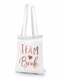 Team Bride tote bag hvit 42 x 39 cm