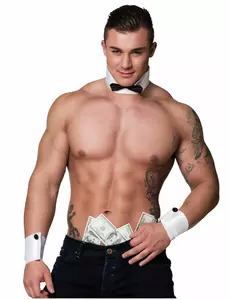 Sexy striptease-halsvarmer og mansjetter for menn