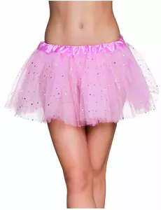Rosa glitterstjerne-tutu til dame