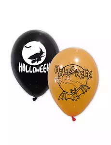 10 svarte og oransje Halloween-latexballonger 30 cm