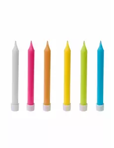 10 fargede lys 8 cm