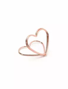 10 plassmarkører i rosa gull, hjerter 2,5 cm