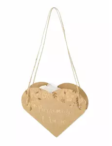 10 hjerteposer med strø kjærlighet i kraftpapir og bronse 12 x 13 cm