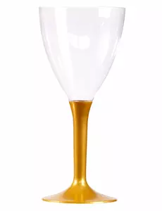 10 vinglass med gullstilk, 160 ml