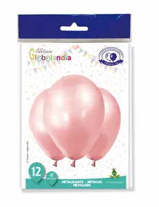 12 metalliske ballonger i roségull, 28 cm