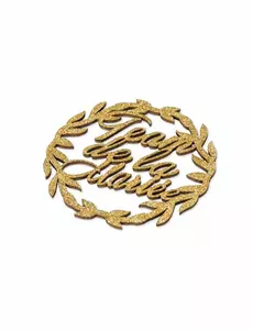 2 trekroner til brudeparet gullglitter 7 cm