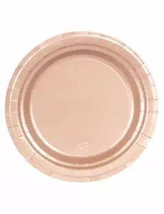 20 Small rose gold cardboard plates 19 cm