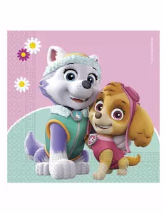 20 Paw Patrol Skye og Everest papirservietter 33 x 33 cm