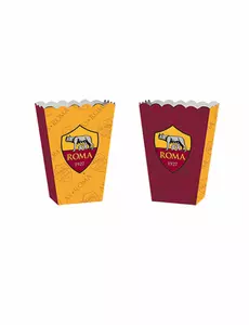 4 Roma popcornbokser i papp, 13,5 x 8,5 x 19 cm