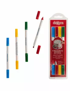 4 different colored food markers
