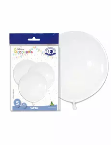 5 gigantiske hvite lateksballonger 47 cm