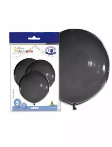 5 gigantiske svarte lateksballonger 47 cm