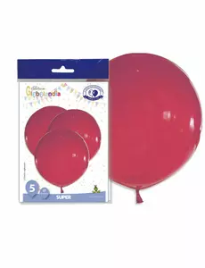5 gigantiske røde lateksballonger 47 cm