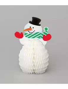 4 mini snømann-borddekorasjoner 15 cm