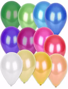 50 Metallic Multicolor Balloons 30 cm