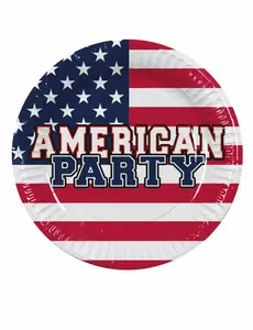10 amerikanske festpapirtallerkener 23 cm