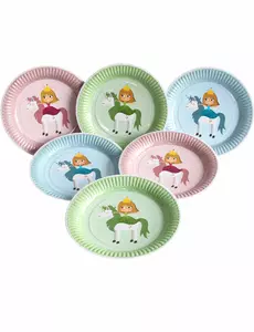 6 Prinsesse-papirtallerkener 23 cm