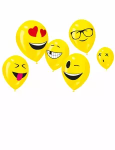 6 Imoji lateksballonger 24 cm