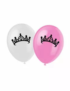 6 rosa prinsesse lateksballonger 30 cm