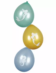 6 havfrue-laguneballonger 25 cm