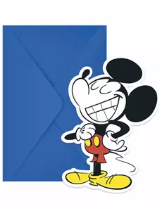retro Mikke Mus-invitasjonskort og konvolutter