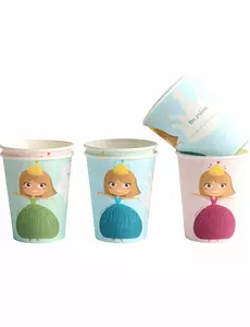 6 Princess pappkopper 25 cl