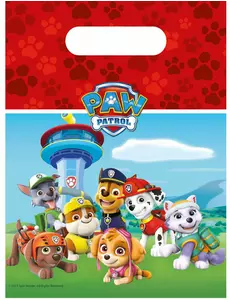 6 røde Paw Patrol gaveposer
