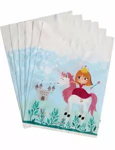 6 prinsesse plastgaveposer 15 x 23 cm