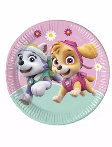 8 Paw Patrol Skye and Everest Paper Plates 23 cm