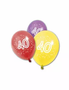 8 lateksballonger 40-årsdag 30 cm