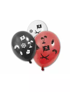 8 fargerike piratballonger i latex, 30 cm