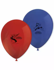 8 blå og røde Spiderman lateksballonger