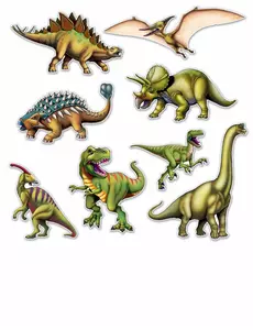 8 dinosaurutklipp i papp
