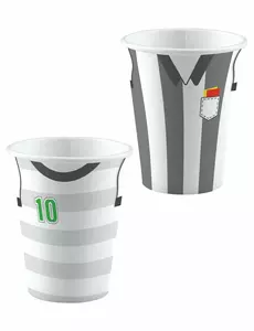 8 fotballpappkopper 250 ml