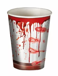 6 blodige Halloween-papirkopper 240 ml