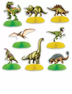 8 mini-dinosaur-borddekorasjoner