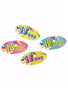 80 stk. papirbordkonfetti til 18-årsdagsfest 4 x 2 cm