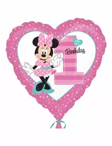 Minnie Mus 1-årsdag folieballong 43 cm